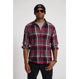 Sthuge  Chemise à carreaux STHUGE, manches longues, flanelle, coupe Modern Fit, col Kent, imprimé dans le dos, jusqu'au 8 XL 