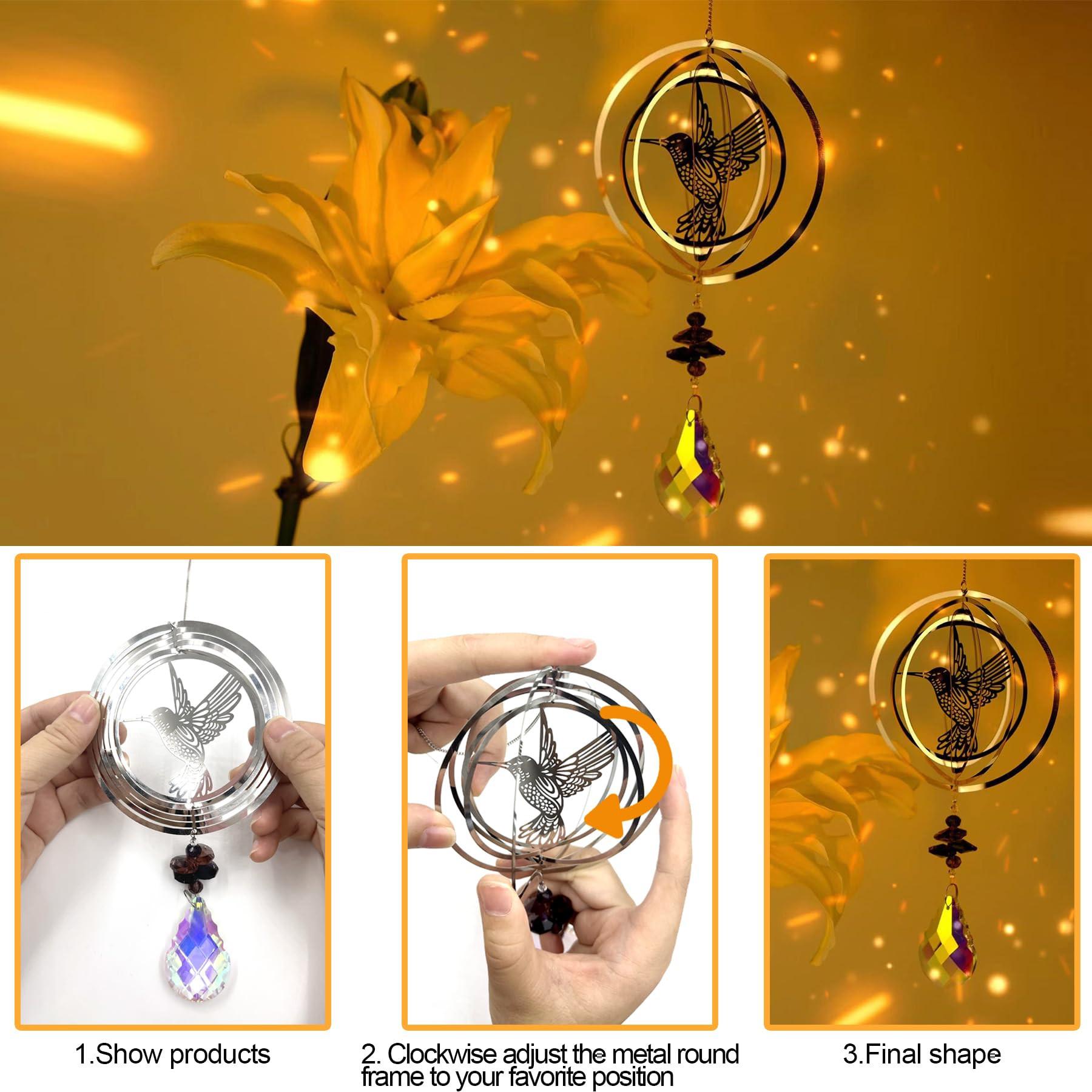 Alopini Carillons éoliens en cristal, 5 pièces, cristal arc-en-ciel, décoration de fenêtre, suspension pour la maison  