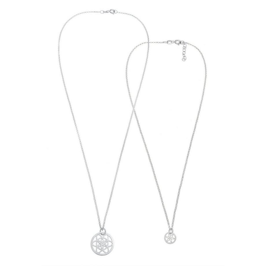Elli  Halskette 2Er Set Lebensblume Mutter Tochter 925 Silber 