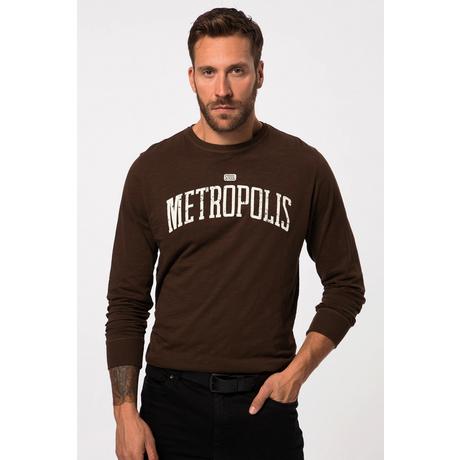 JP1880  Maglia a maniche lunghe con stampa "Metropolis" e scollo a girocollo, disponibile nella versione tall 