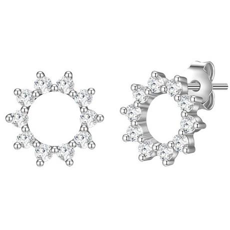 Glanzstücke München  Femme Puces d'oreilles en argent Fleur/Cercle 