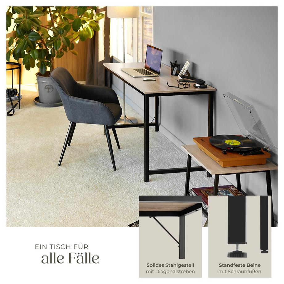 Tectake Schreibtisch Jenkins Industrial Style Holz und Stahl  