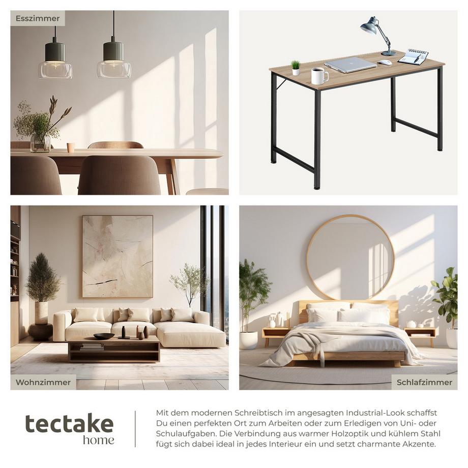 Tectake Schreibtisch Jenkins Industrial Style Holz und Stahl  