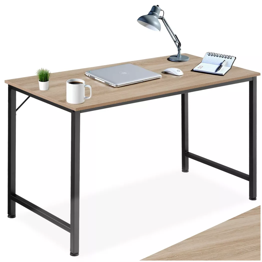 Tectake - Bureau JENKINS Style industriel, 140 cm, Châtain