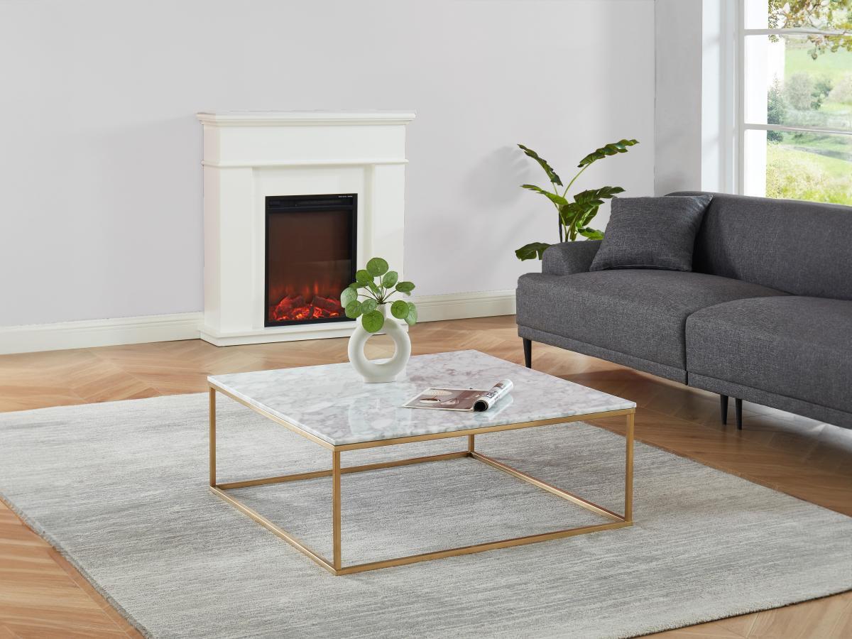 Vente-unique Couchtisch Design Marmor Metall ARETHA Gold  