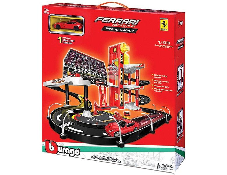 bburago  Ferrari Racing Garage & 1 Fahrzeug 