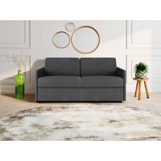 Vente-unique Schlafsofa 3Sitzer Stoff Liegefläche mit Lattenrost mit breiten Latten 1Matratze CALIFE  