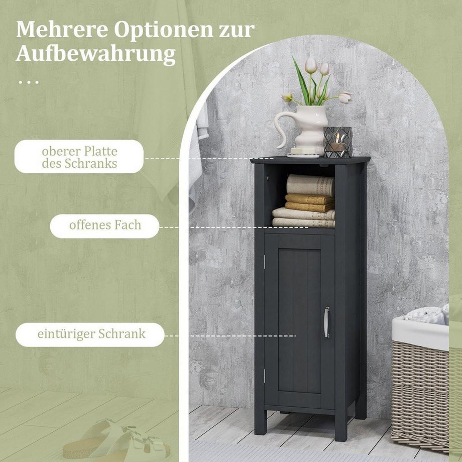 B2X Meuble de salle de bain meuble de salle de bain avec compartiment ouvert meuble de rangement latéral 30 x 30 x 80 cm noir  