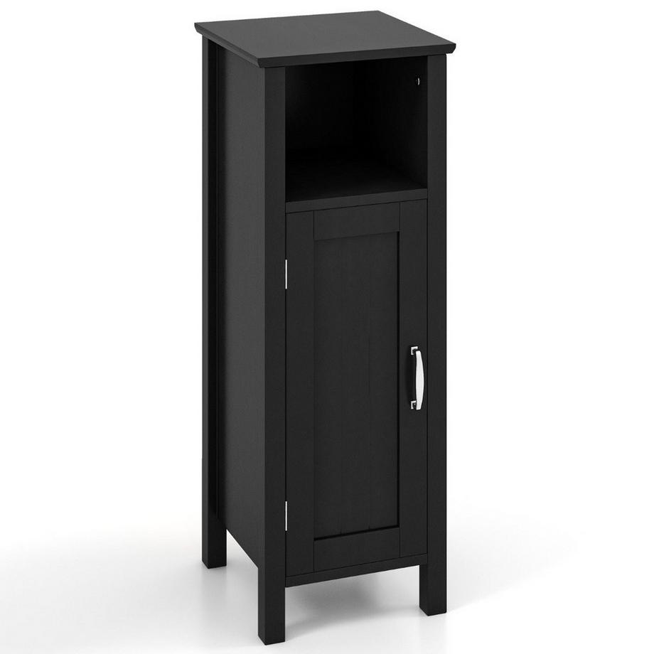 Meuble de salle de bain meuble de salle de bain avec compartiment ouvert meuble de rangement latéral 30 x 30 x 80 cm noir