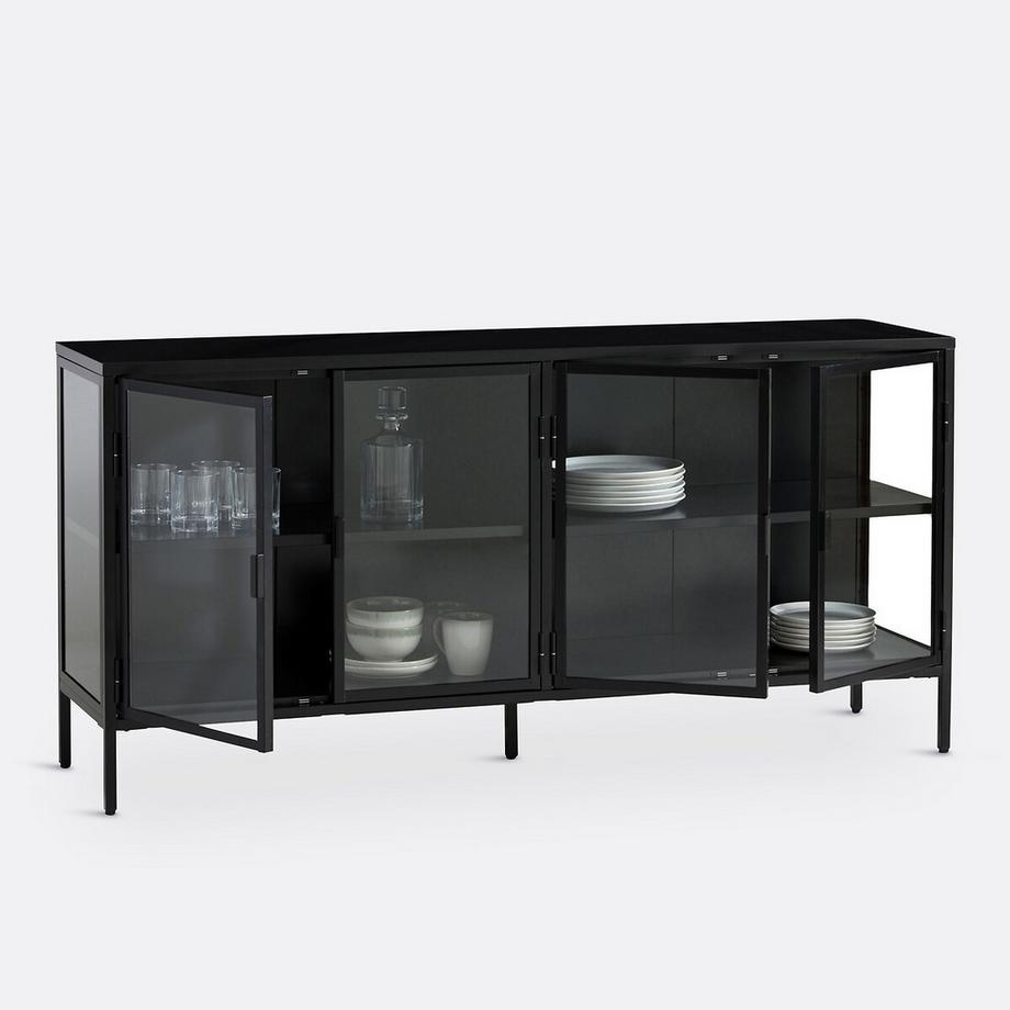 La Redoute Intérieurs Buffet vitrine 4 portes métal acier  