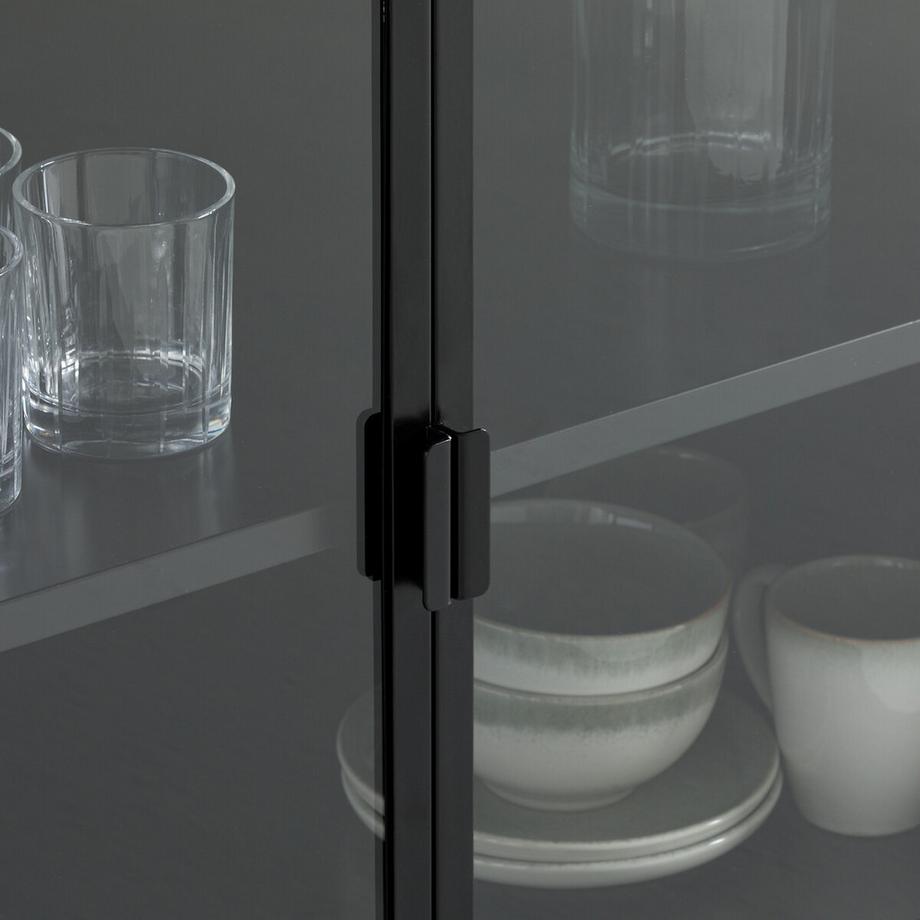 La Redoute Intérieurs Buffet vitrine 4 portes métal acier  