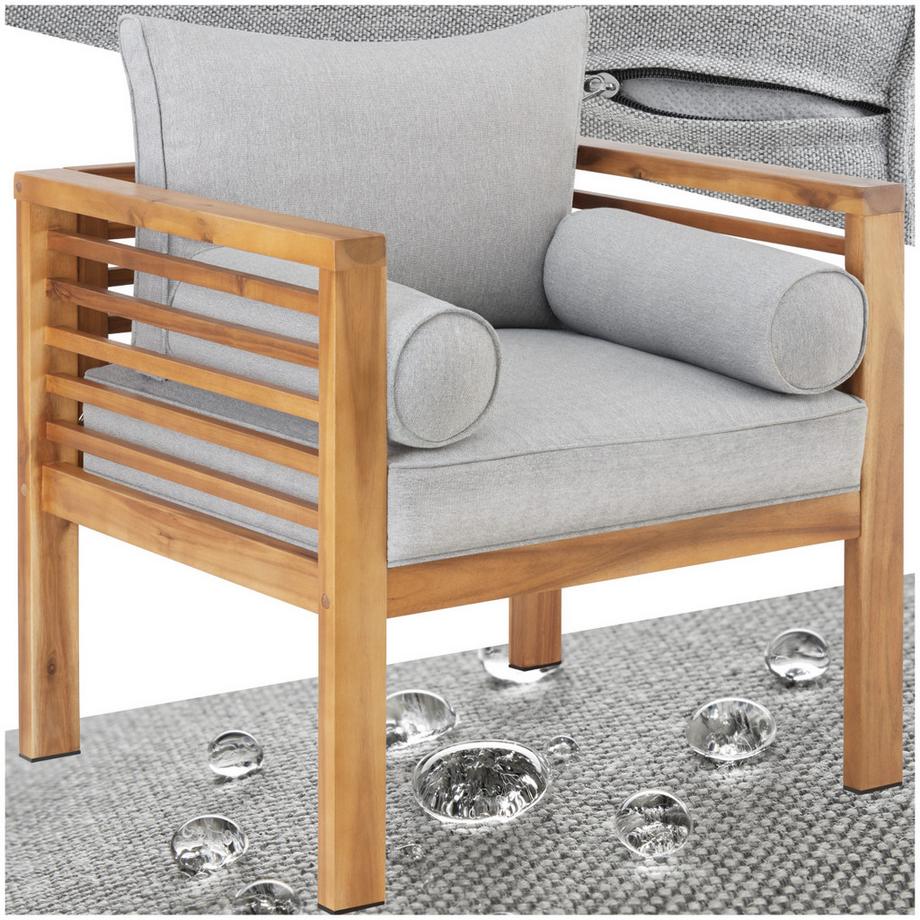 Fauteuil de jardin BOKA avec structure en bois lasuré