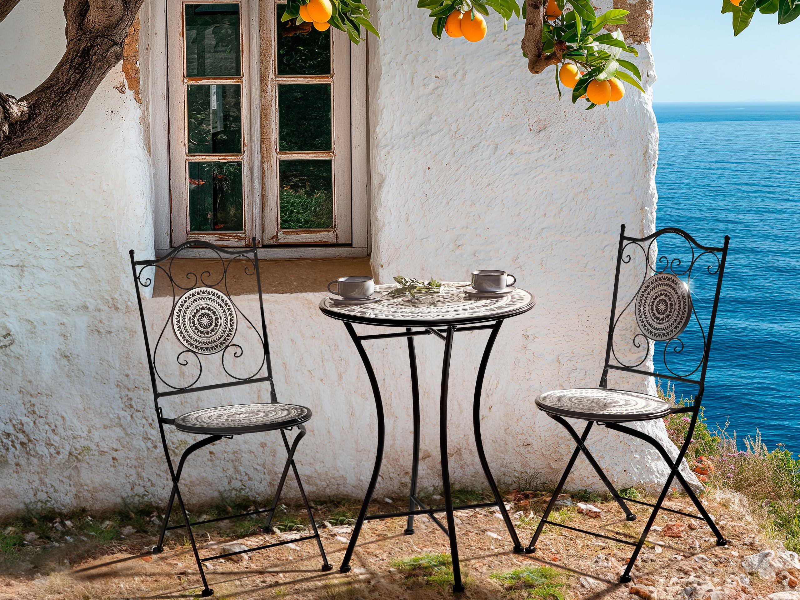 Beliani Outdoor Bistrotisch aus Eisen Rustikal COMISO  