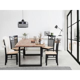 Beliani Table de repas en Acacia Moderne HEBY  