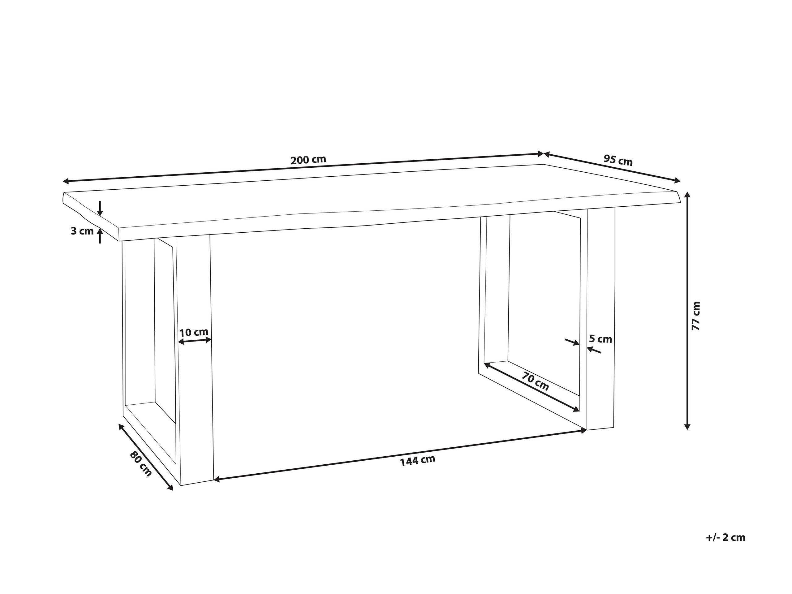 Beliani Table de repas en Acacia Moderne HEBY  