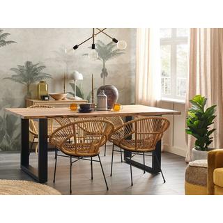 Beliani Table de repas en Acacia Moderne HEBY  