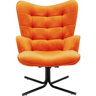 mutoni Fauteuil pivotant Oscar Velours orange  