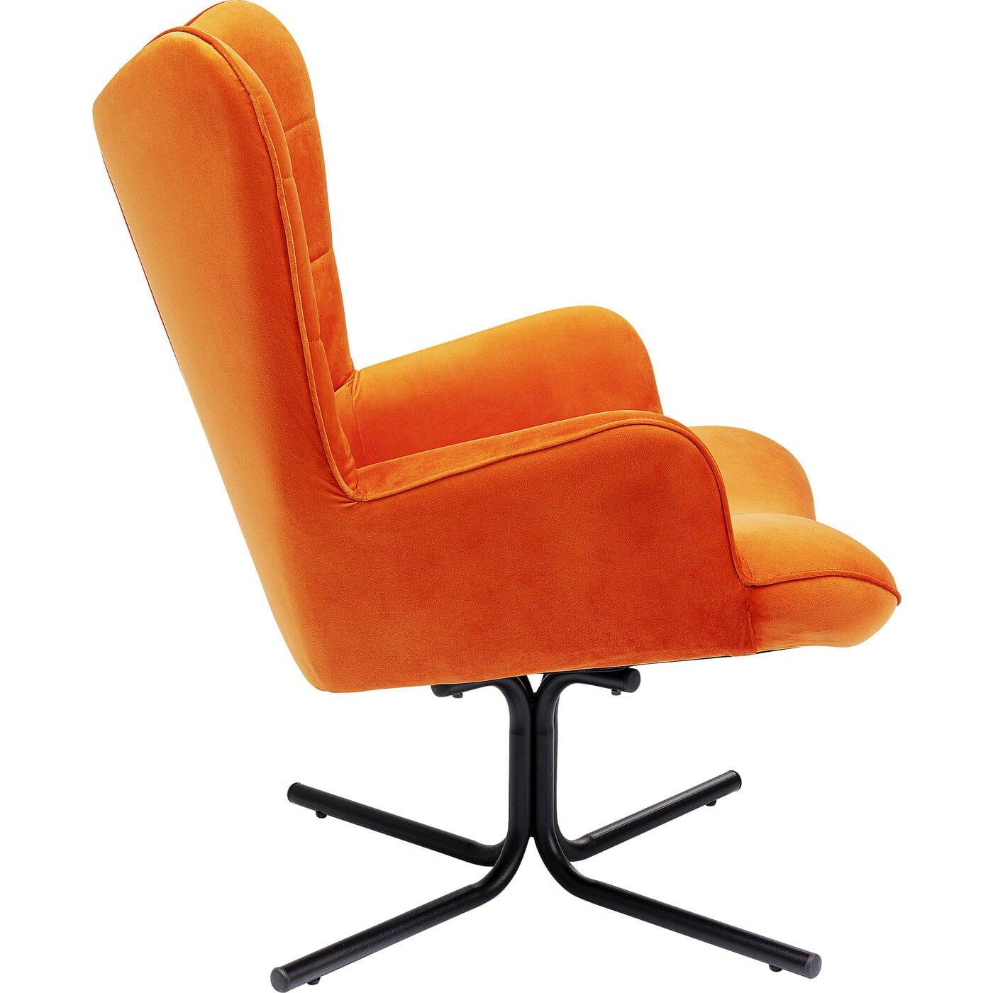 mutoni Fauteuil pivotant Oscar Velours orange  