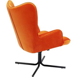 mutoni Fauteuil pivotant Oscar Velours orange  