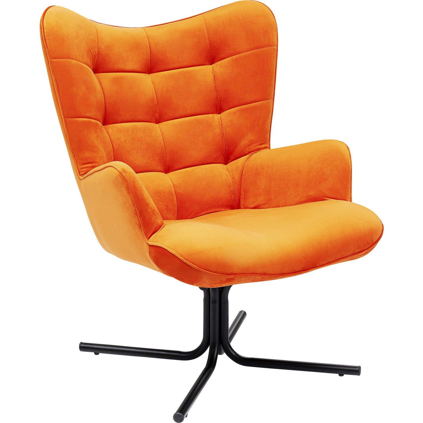 mutoni Fauteuil pivotant Oscar Velours orange  