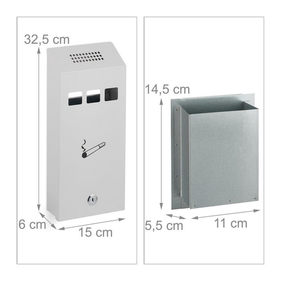 B2X Posacenere con parete bianca  