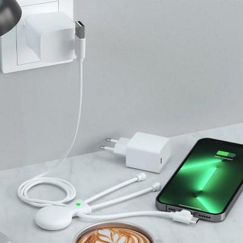 Xoopar  Chargeur+ Câble USB A+C/micro USB+ USB C+ Lightning 