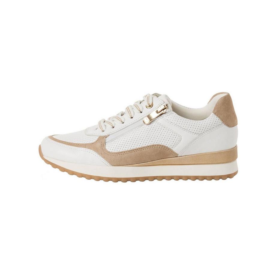 Marco Tozzi Sneaker bianca e beige con pannelli perforati  
