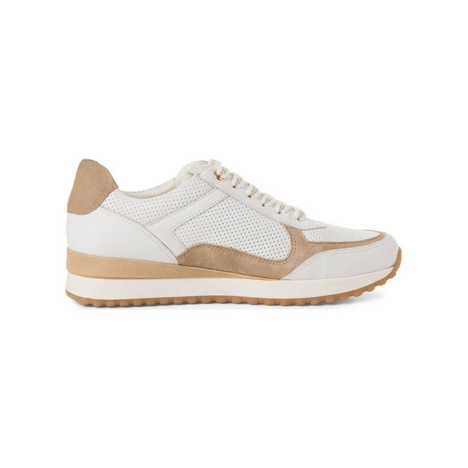 Marco Tozzi Sneaker bianca e beige con pannelli perforati  