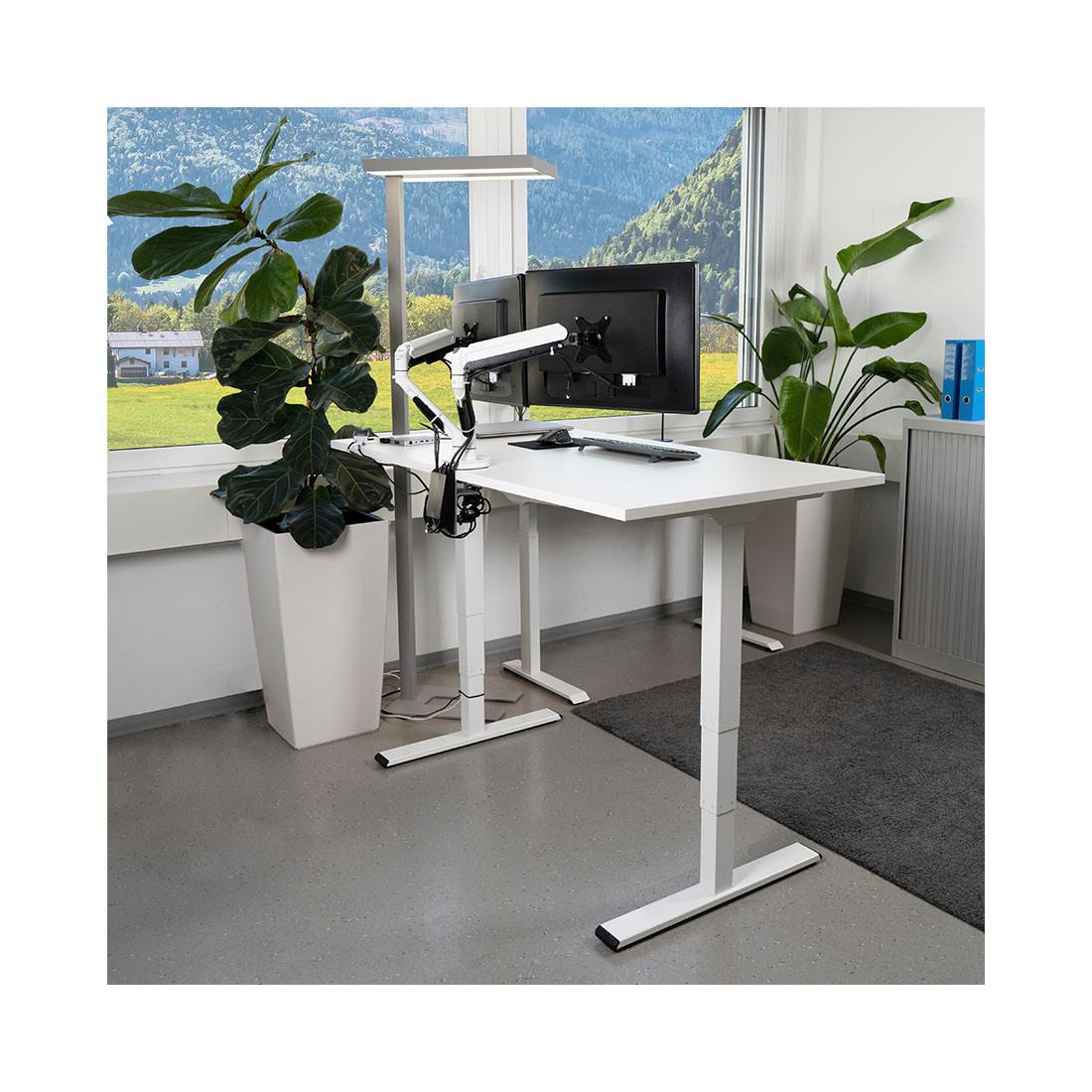 Contini Höhenverstellbarer Bürotisch 1.8x0.8m weiss / Gestell weiss RAL9016  