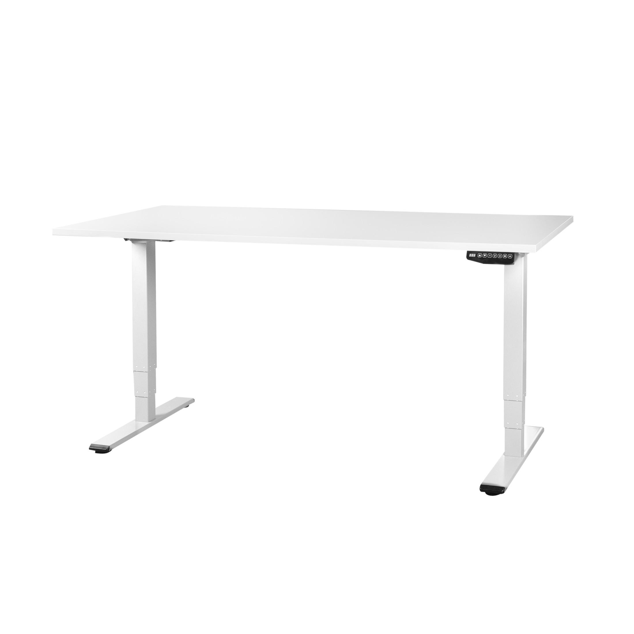 Contini Table de bureau réglable en hauteur 1.8x0.8m blanc / piétement blanc RAL9016  