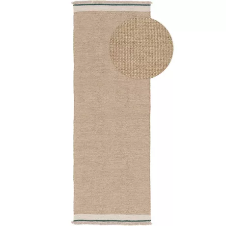 Benuta Wollteppich Läufer Karla Beige  