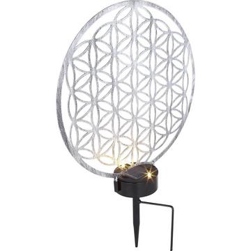 Lampe solaire en métal, couleur argentée 2xLED