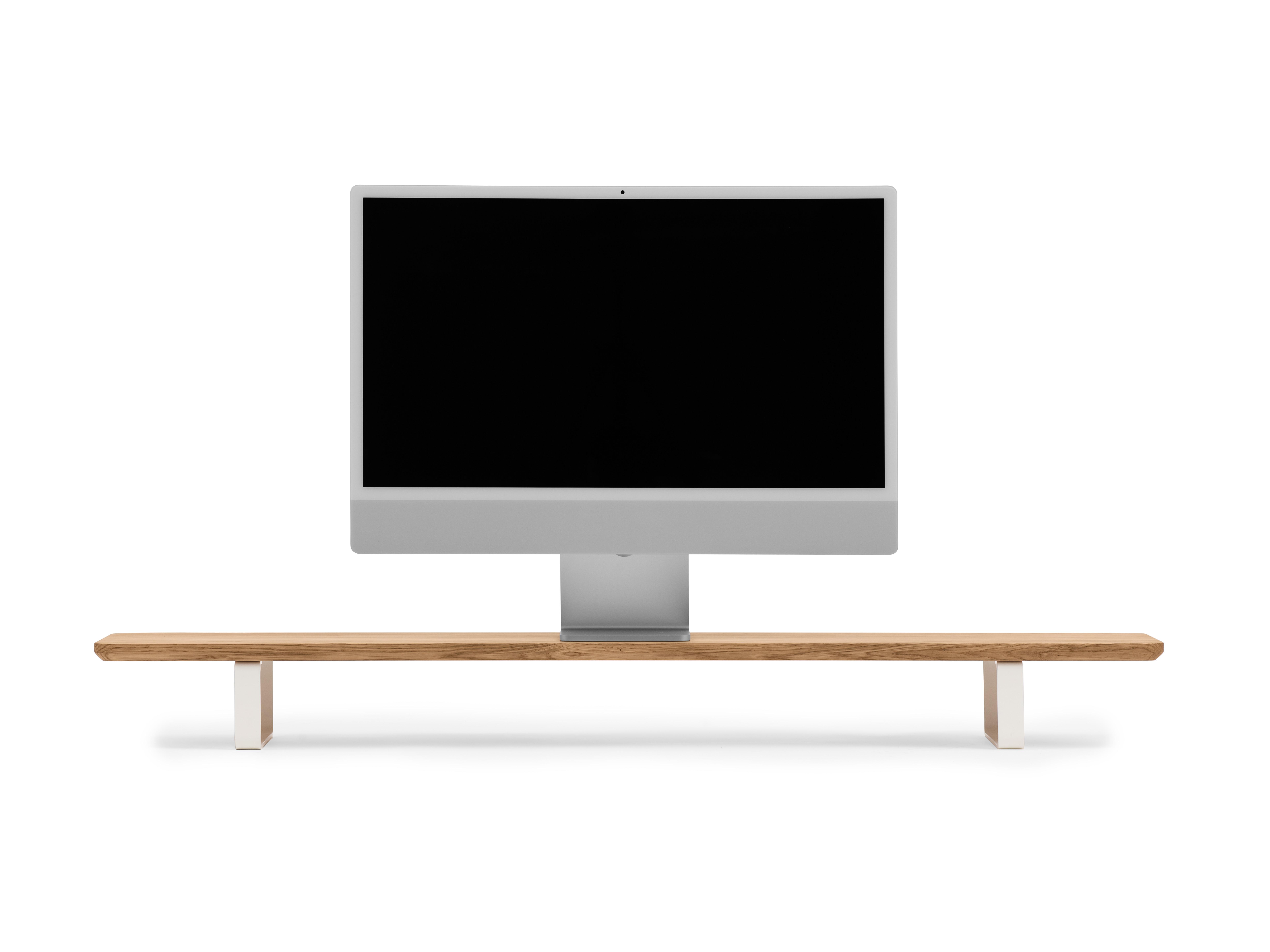 Image of Desk Shelf - Holzschreibtischaufsatz - aus Massivholz - Eiche / Weiß Desk Shelf - Holzschreibtischaufsatz - aus Massivholz - Eiche / Weiß