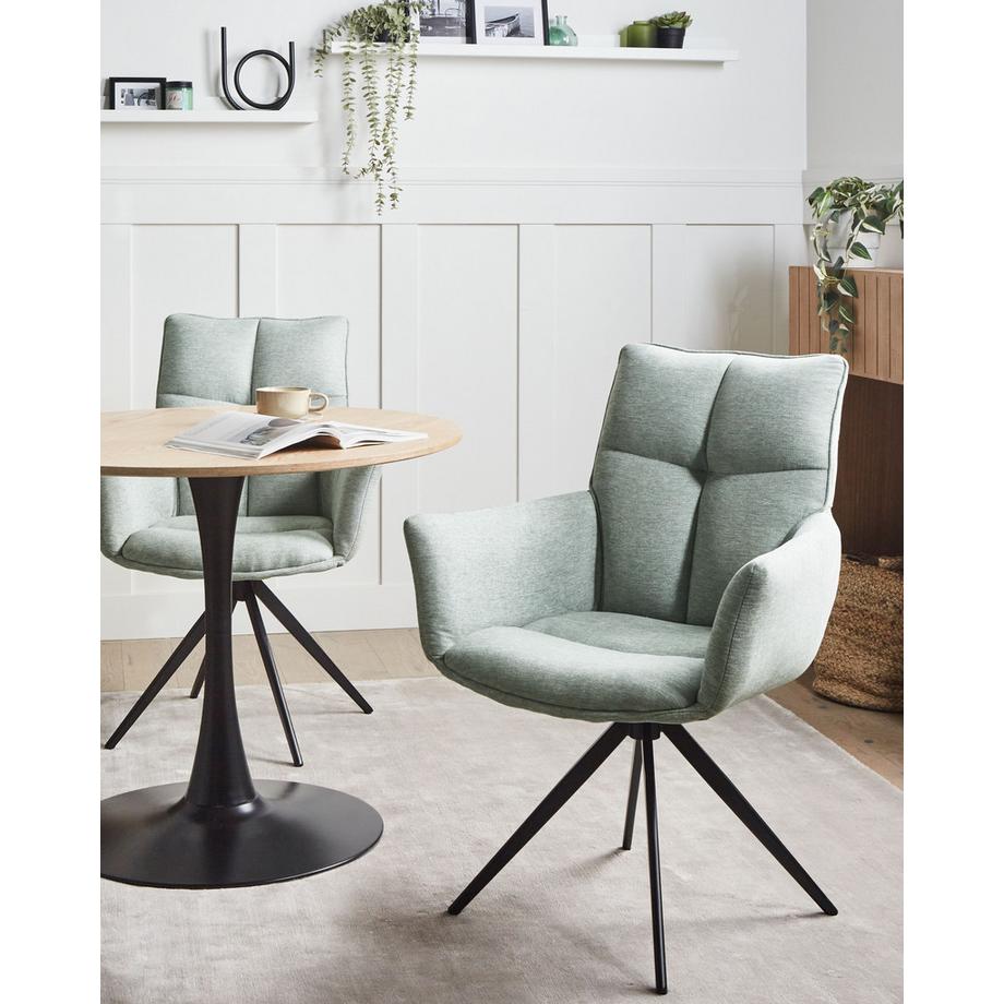 Beliani Chaise de salle à manger en Tissu  CORBIE  