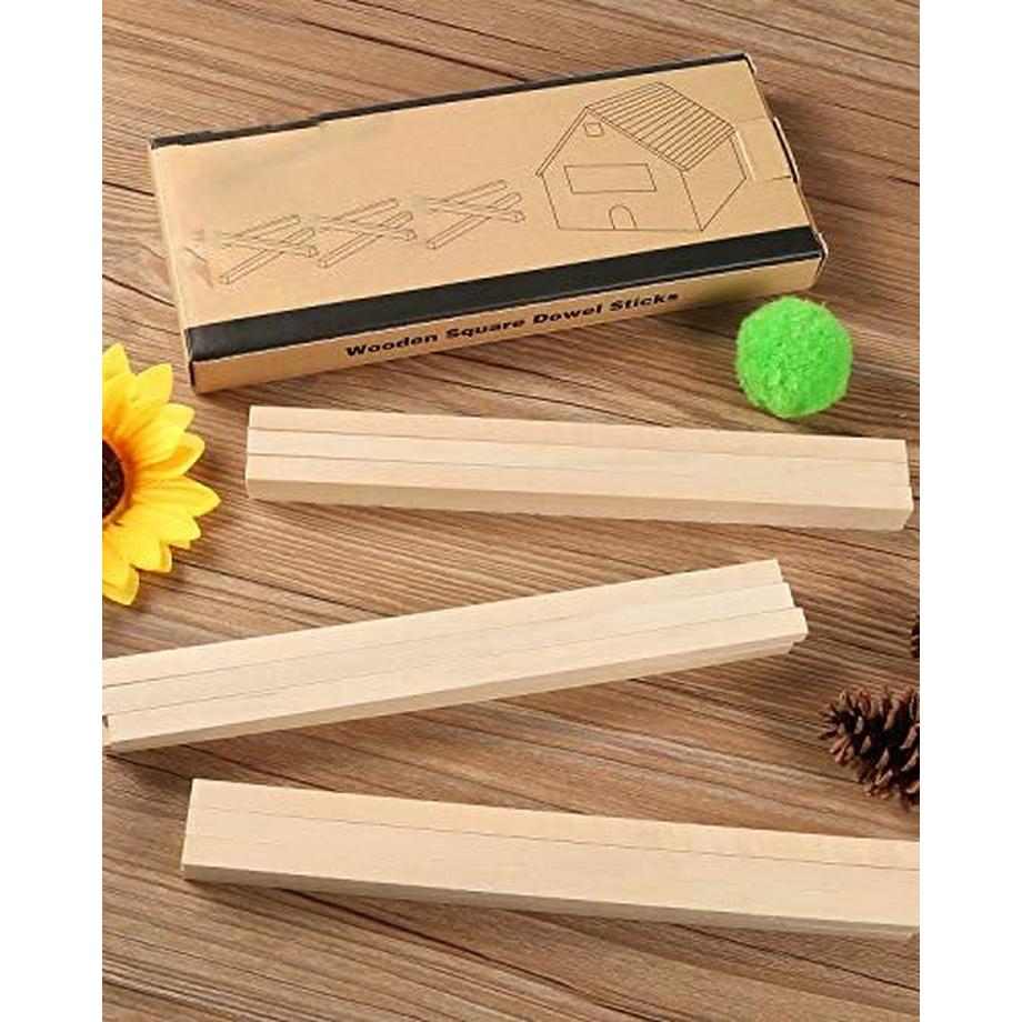 Activity-board  Bâtons en bois carrés, bâtons de cheville carrés, bâtons de cheville en bois carrés inachevés pour les projets d'artisanat et les activités de bricolage 