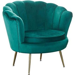 mutoni Fauteuil coquillage velours vert  