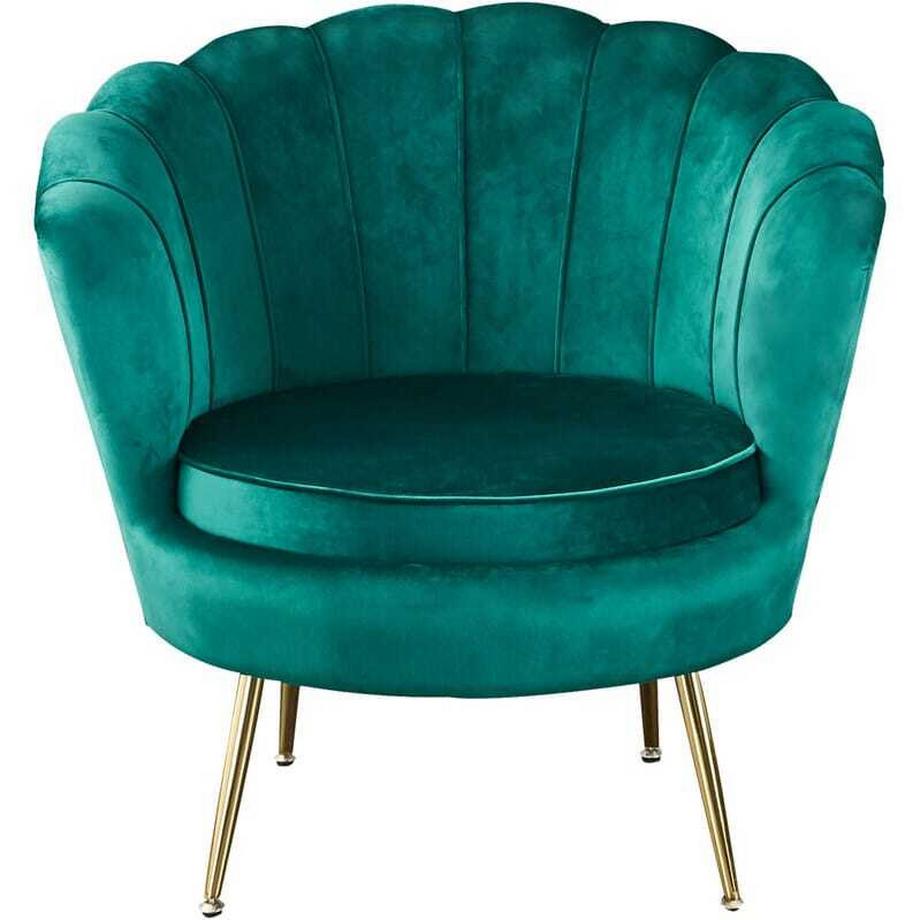 Fauteuil coquillage velours vert