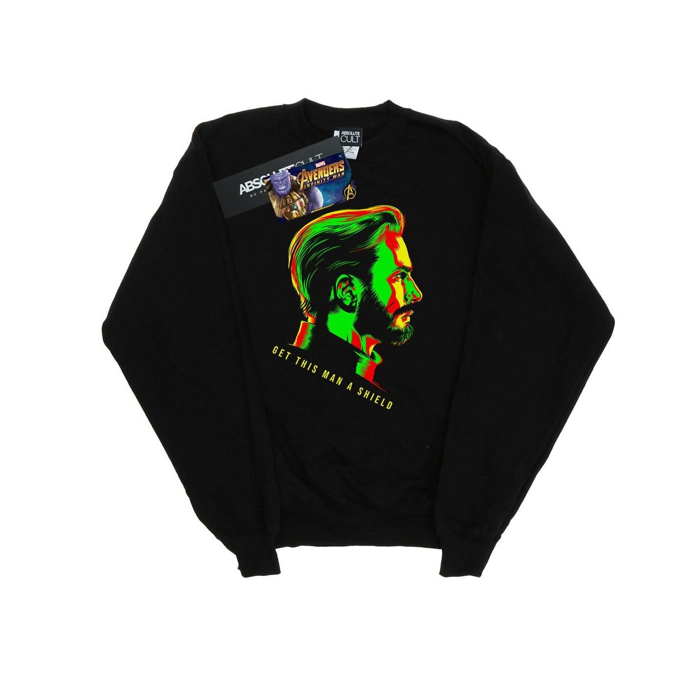 Image of Avengers Infinity War Get This Man A Shield Sweatshirt Mädchen Schwarz 140/146