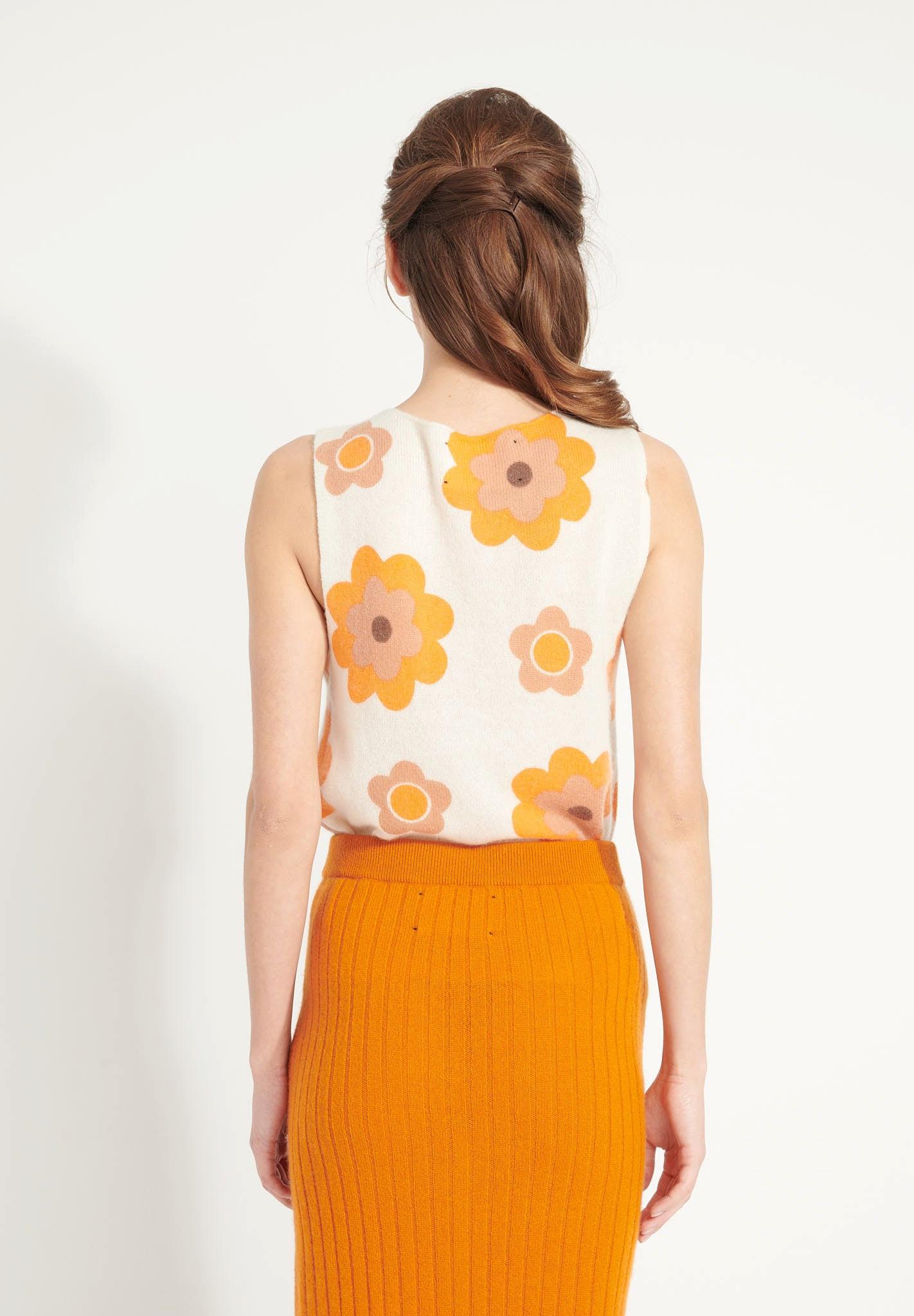 Studio Cashmere8  AVA 4 Crop top à fleurs - 100% cachemire déjaugé 