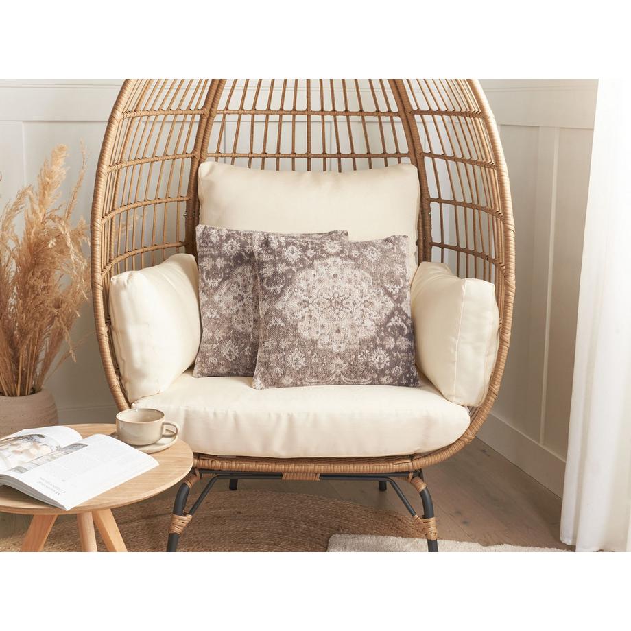 Beliani Lot de 2 coussins décoratifs en Coton Rustique MIMISAL  