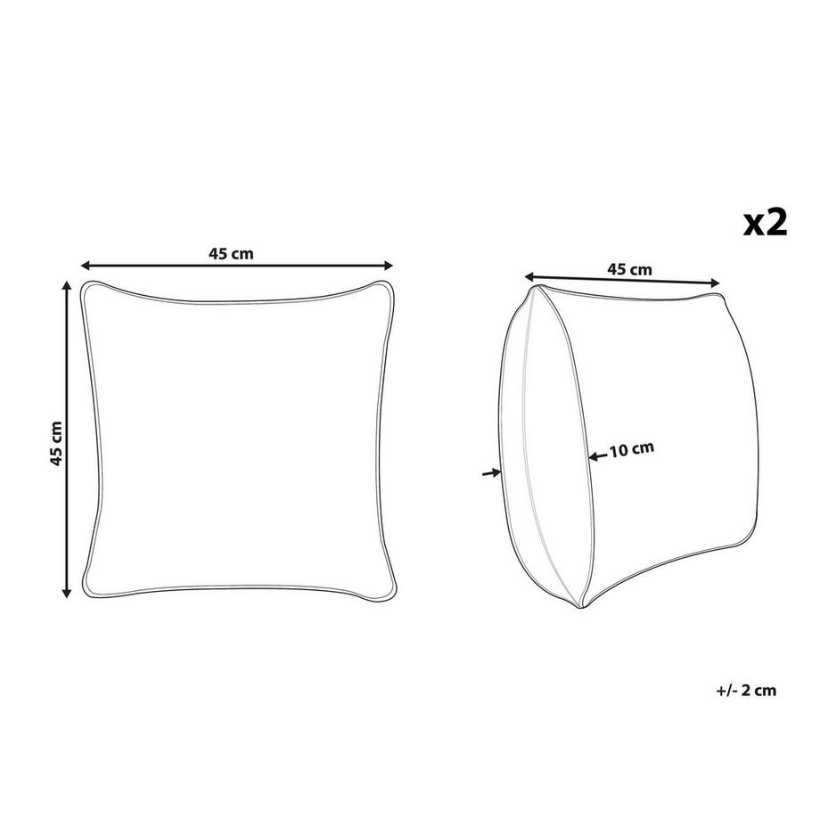 Beliani Lot de 2 coussins décoratifs en Coton Rustique MIMISAL  