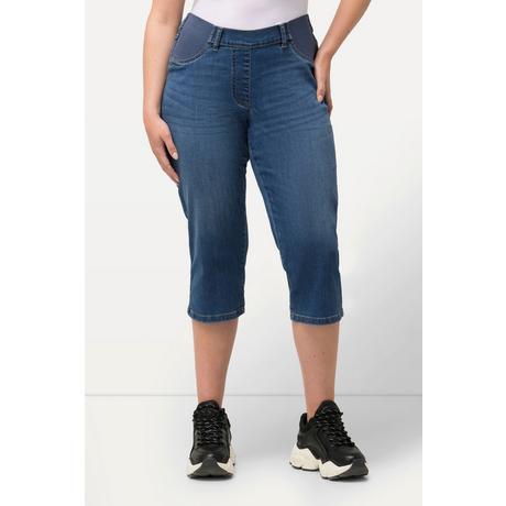 Ulla Popken  Capri-Jeans Sienna, schmales Bein, Elastikbund, Stretch 