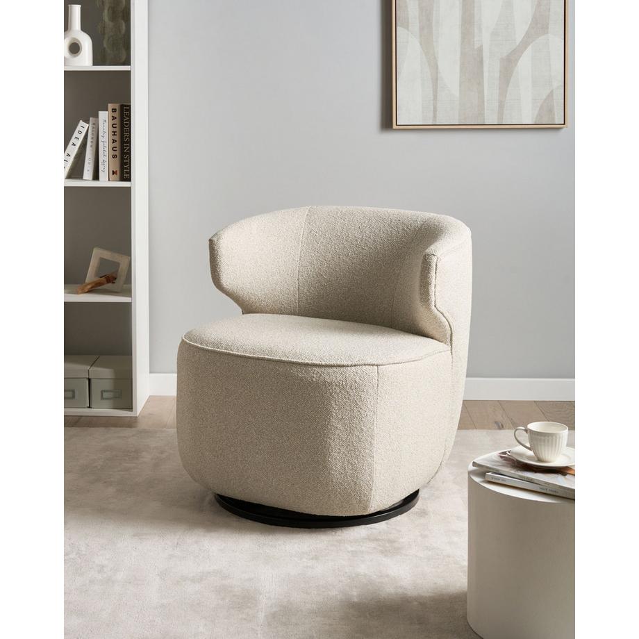 Beliani Fauteuil pivotant en Bouclé Traditionnel MOLLEBY  