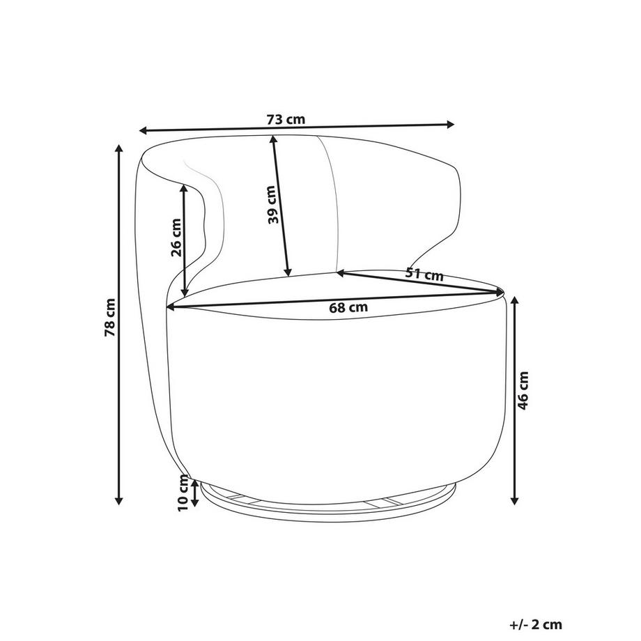 Beliani Fauteuil pivotant en Bouclé Traditionnel MOLLEBY  