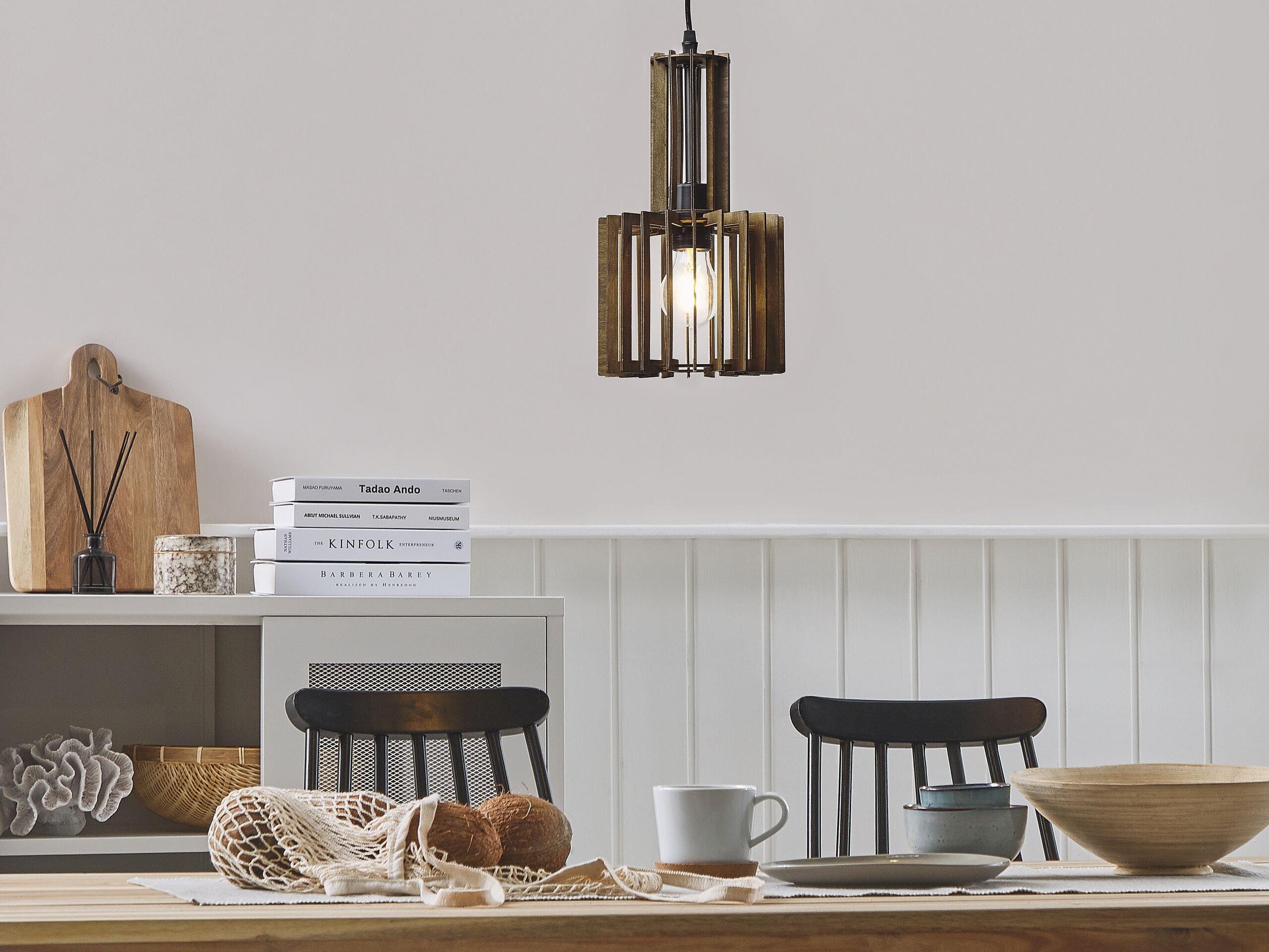 Beliani Lampe suspension en Contreplaqué Scandinave NIARI  