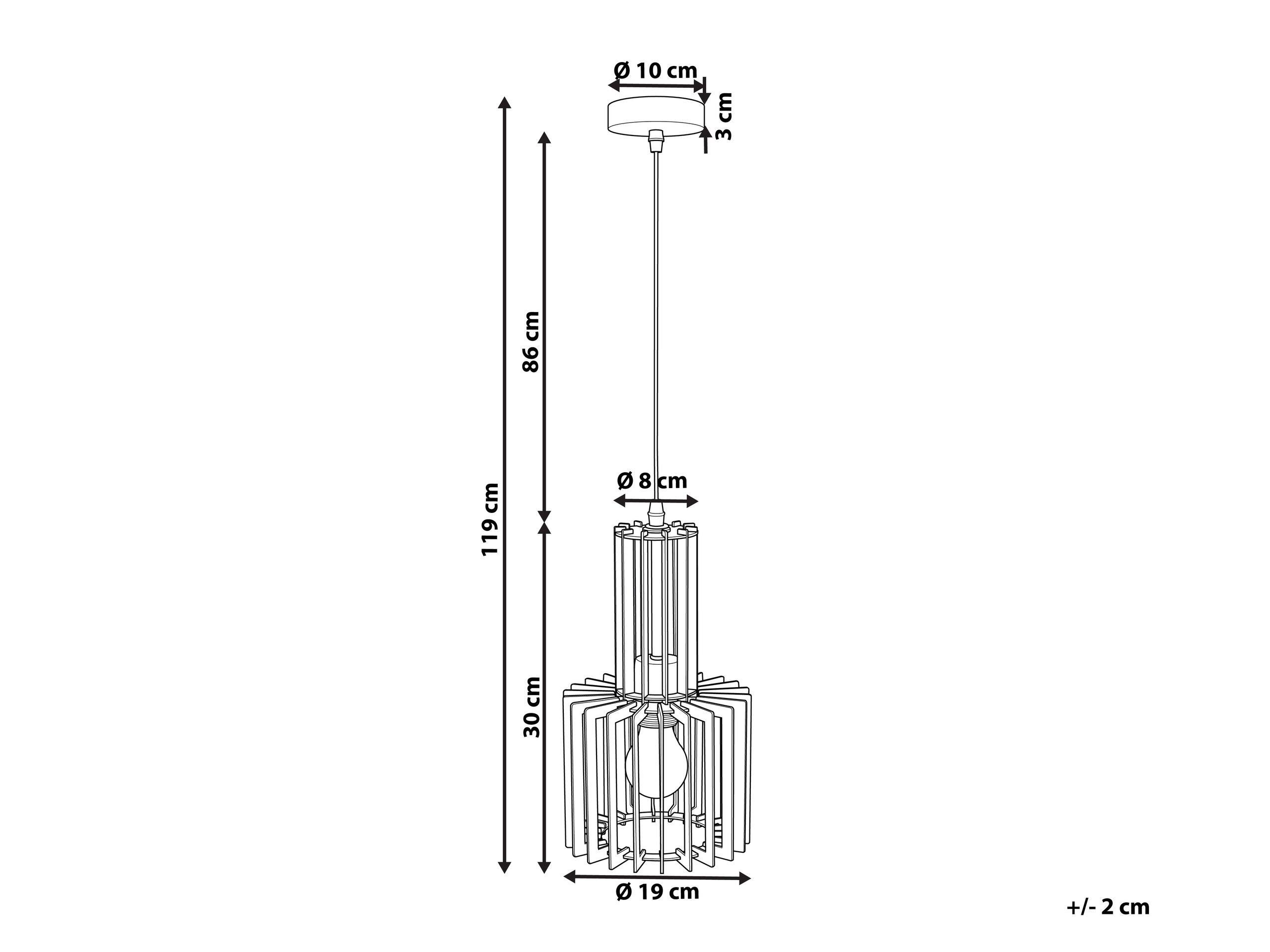 Beliani Lampe suspension en Contreplaqué Scandinave NIARI  