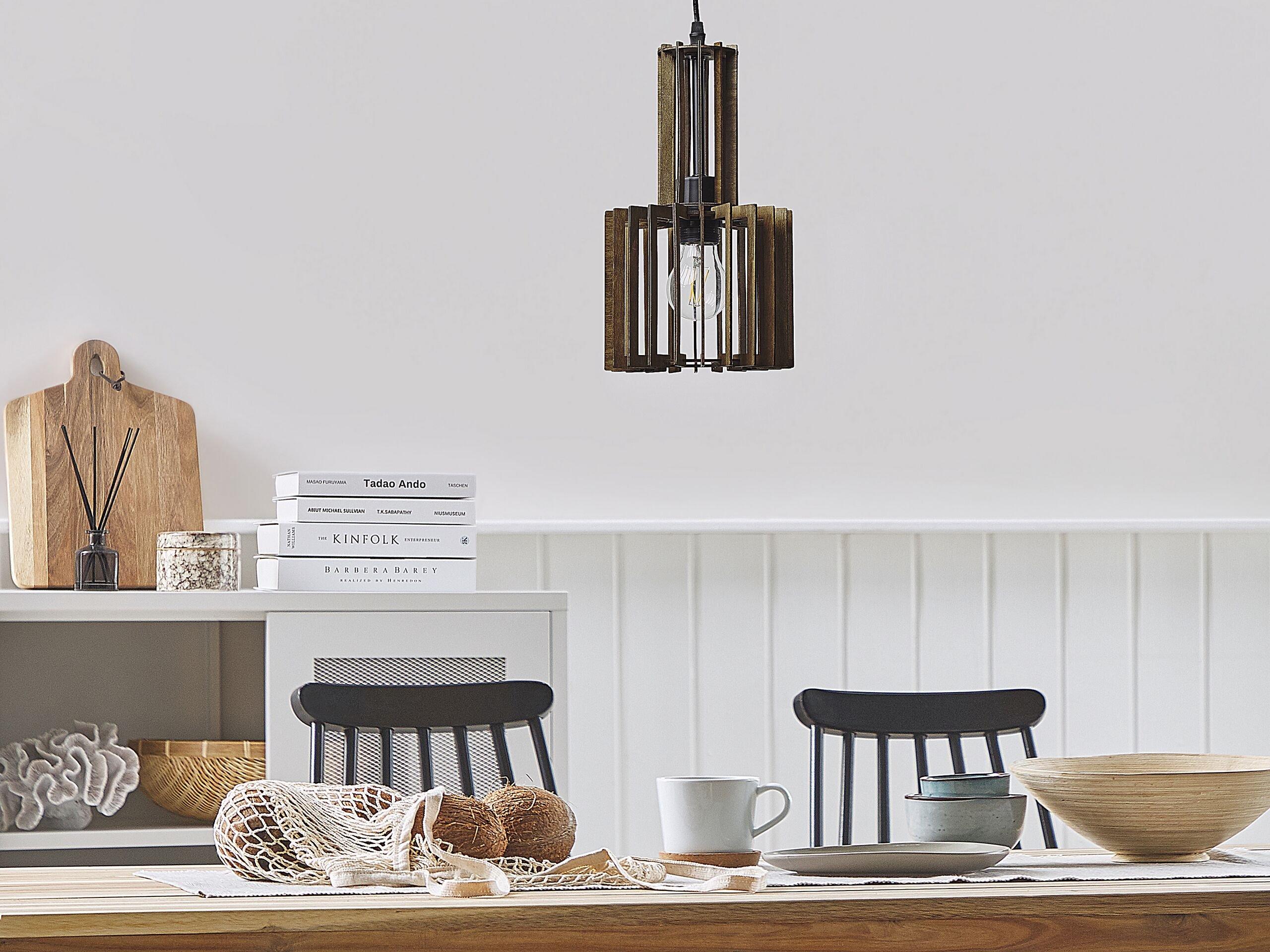 Beliani Lampe suspension en Contreplaqué Scandinave NIARI  