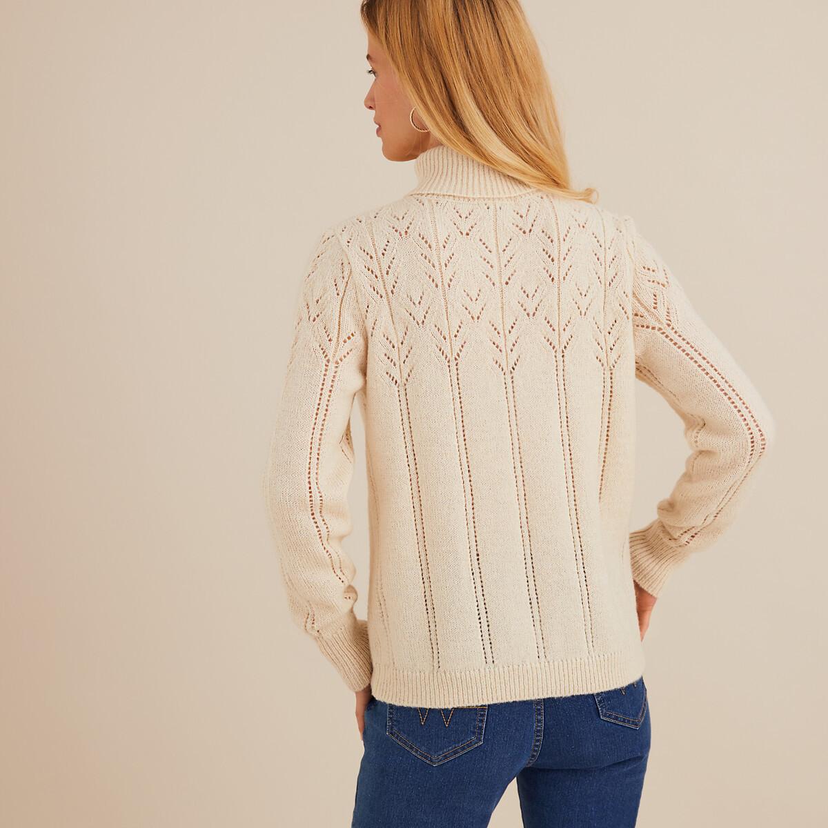 La Redoute Collections  Rollkragenpullover aus Feinstrick mit Ajourmuster 