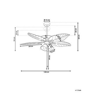 Beliani Ventilateur de plafond avec lampe en Métal Rétro GILA  