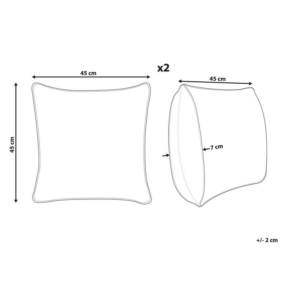 Beliani Dekokissen 2er Set aus Baumwolle Klassisch GYNURA  